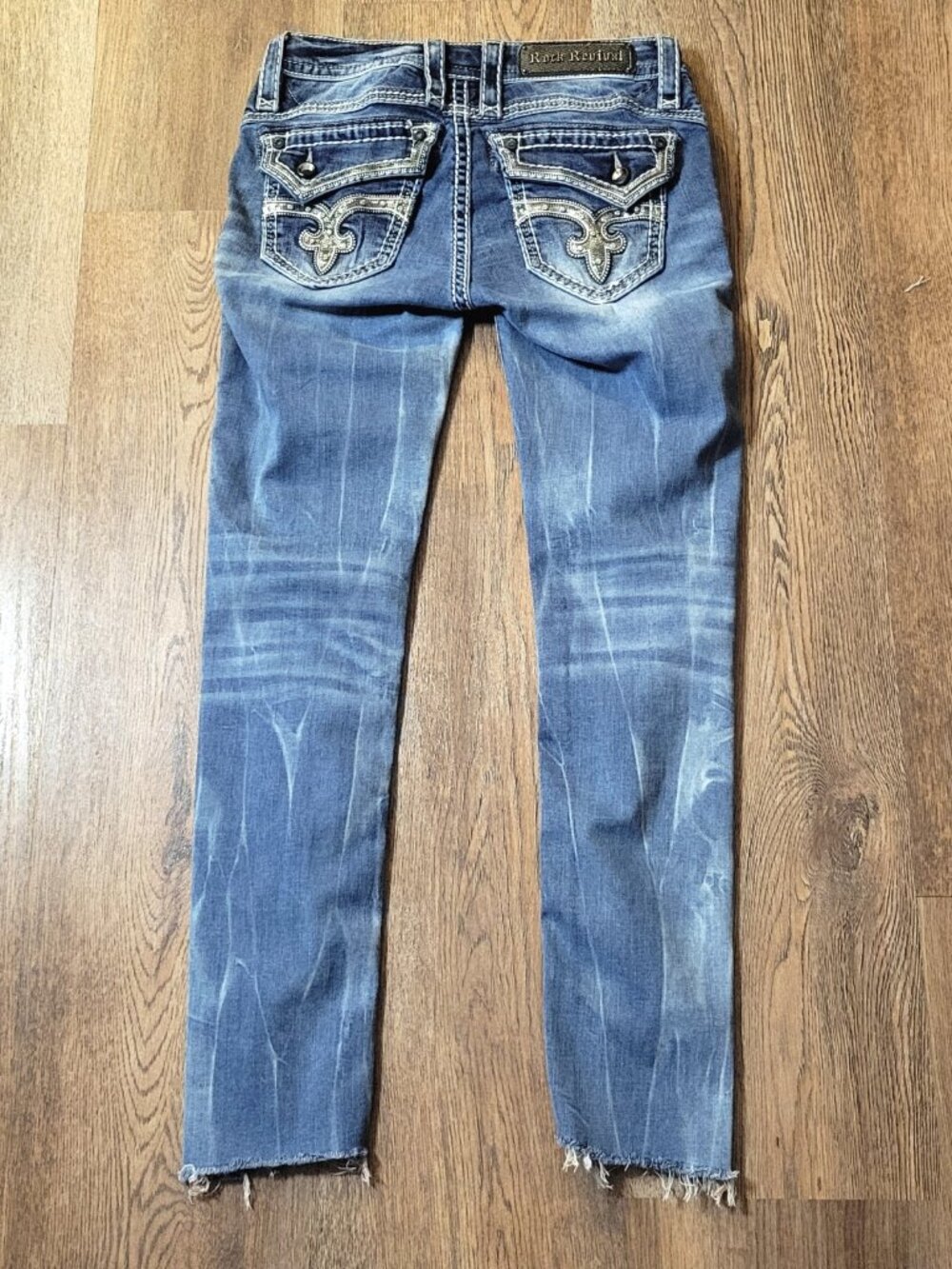 Rock Revival Kailyn Skinny Jeans Women's Size 26 ( 28.5 x 28.5 ) Raw Hem Grunge